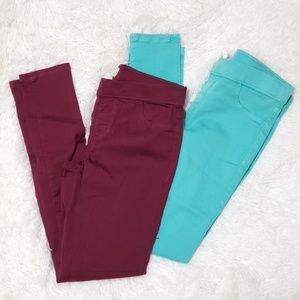 SO Jeggings - Bundle of 2 - Aqua and Burgundy